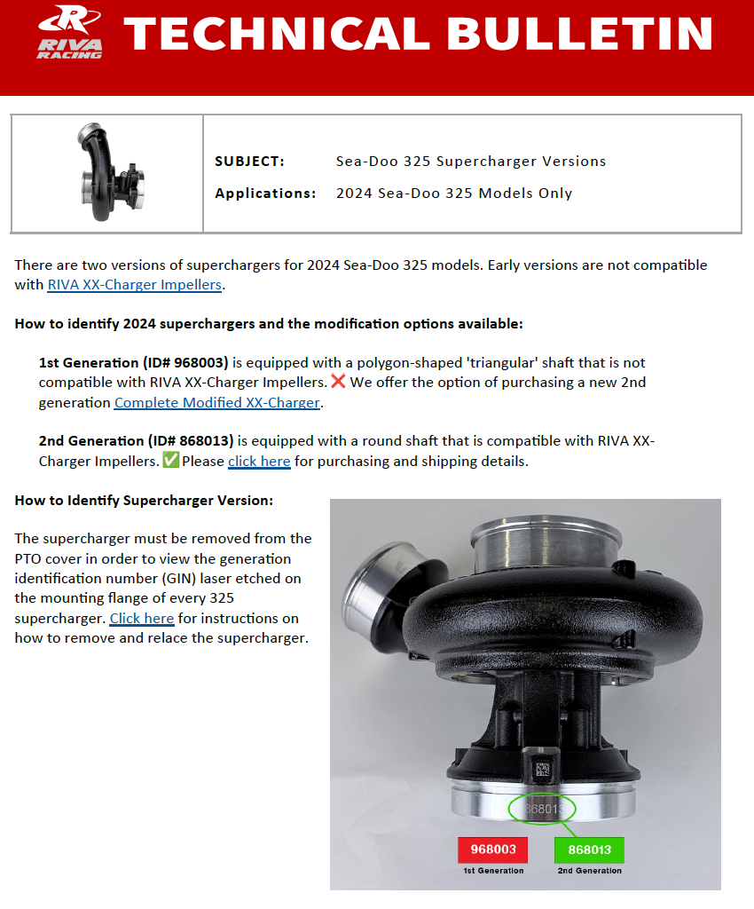 Supercharger generation identification number location